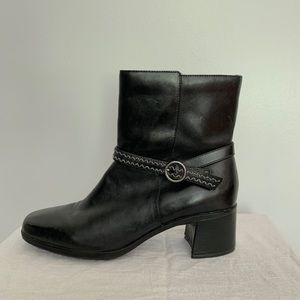 Clarks Black Leather Ankle Boots